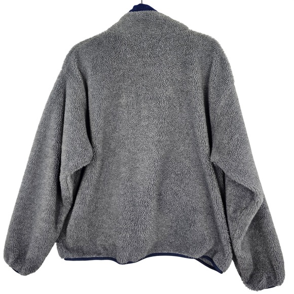 LL Bean Vintage Sherpa Fleece Jacket Women's Gray Blue Full Zip Made in USA D442 - Picture 7 of 7